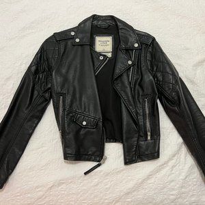 Abercrombie Vegan Leather - Black Jacket - S
